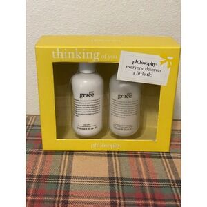 Philosophy Pure Grace NEW Bath Body Gift Set Unisex 8oz Yellow Thinking of You